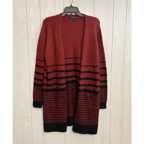 Fortune & Ivy Red Black Cardigan Sweater Large NWOT - Picture 2 of 6